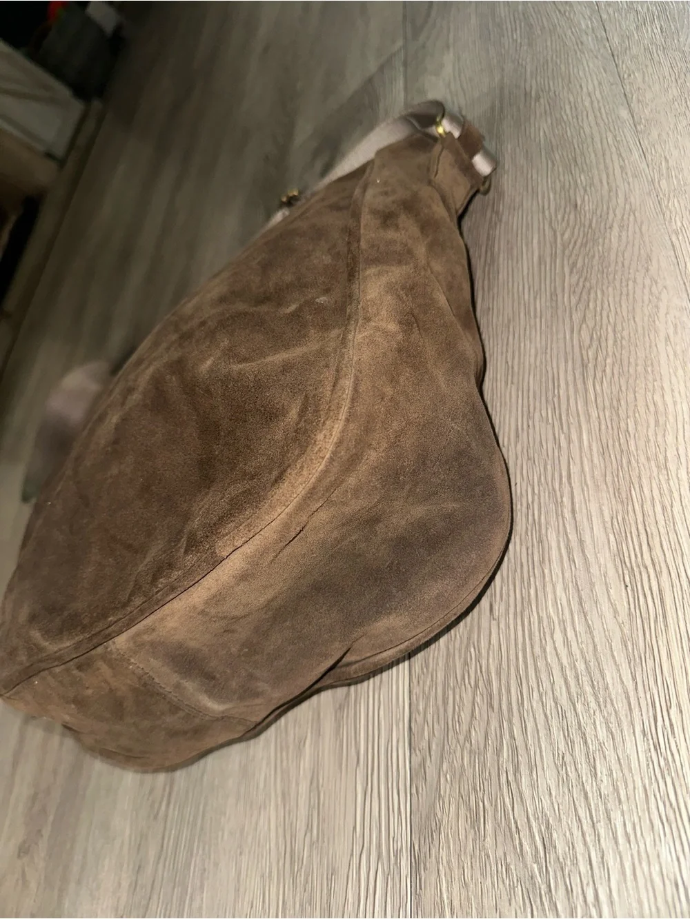Made In Morocco Dark Brown Suede Leather Messenger Archive Bag Purse